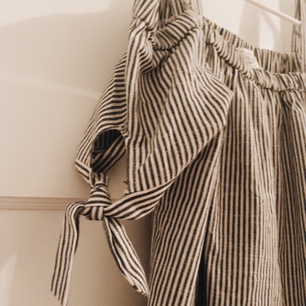 Off the shoulder striped top